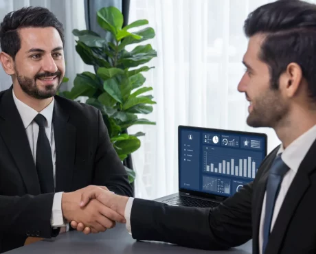 two men shaking hands